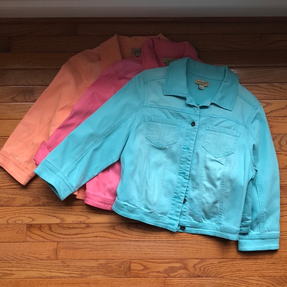 2 One World Med. 3/4 sleeve crop Jean jackets
